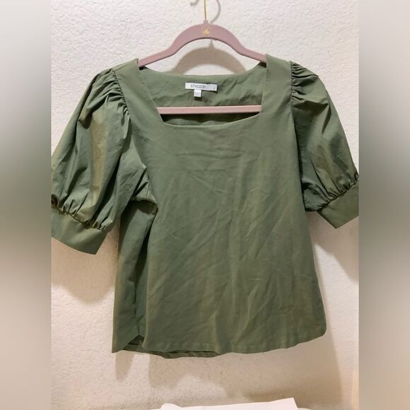 Chicos short sleeved puffed top size 1 Green - Picture 1 of 4